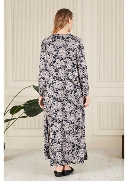 Kadın Buyuk Beden Yakası Taşlı Menekşe Elbise indirimleri