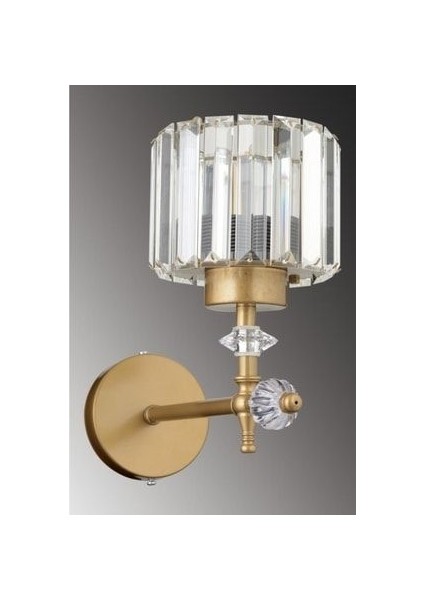 Tekli Kristal Taşlı Klasik Eskitme Aplik, Yukarı Işık Yönlü, E27 Duy, Metal Gövde, Türkiye Üretimi fiyatları