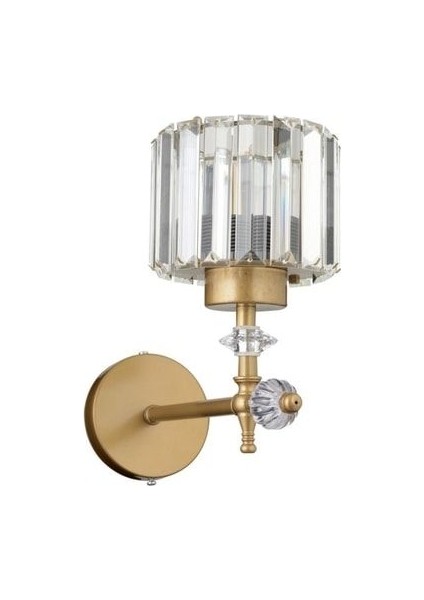 Tekli Kristal Taşlı Klasik Eskitme Aplik, Yukarı Işık Yönlü, E27 Duy, Metal Gövde, Türkiye Üretimi modelleri