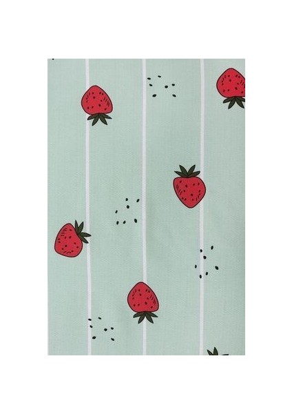Çift Kişilik Pike Takımı %100 Pamuk Yeşil Çilek Desenli Tek Parça 200x230 cm Yatak Örtüsü modelleri