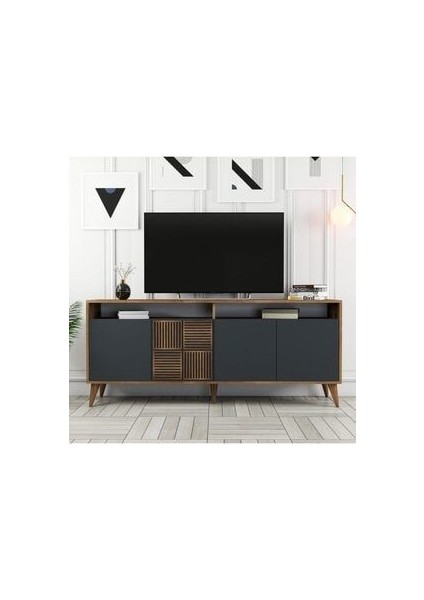 Milan Konsol – Ceviz ve Siyah Mermer Desenli Yonga Levha, Modern Tasarım, Dayanıklı, 180x78x35 cm indirimleri