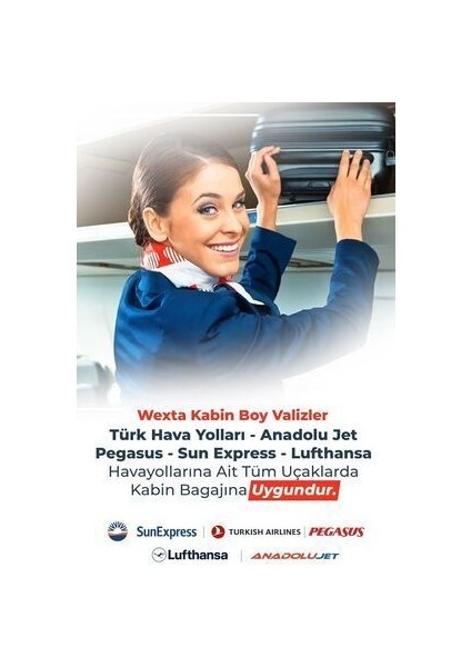 WX-300 Siyah Kabin Boy Valiz %100 Suni Deri 50x36x24 cm Su Geçirmez ve Hafif