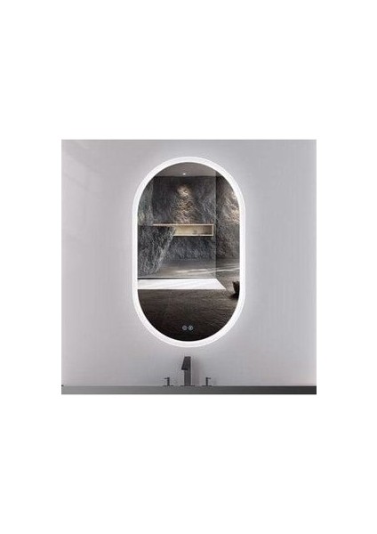 Dekoratif Oval Ayna (Beyaz Kenarlı) 92 x 51 cm fiyatları