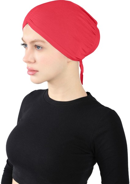Pileli Geçme Bone - St 256 Kırmızı