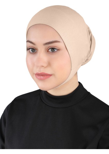 Çeneli Hijab Bone - St 110 Açık Vizon