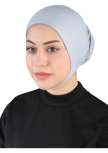 Çeneli Hijab Bone - St 110 Açık Gri
