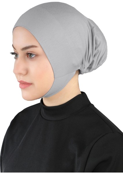 Çeneli Hijab Bone - St 110 Koyu Gri