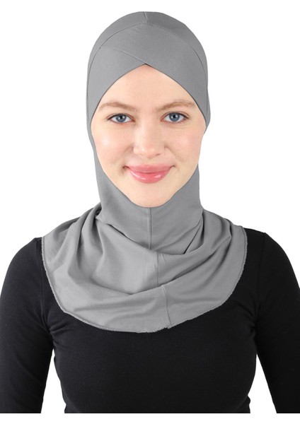 Çapraz Hijab - St 232 Koyu Gri