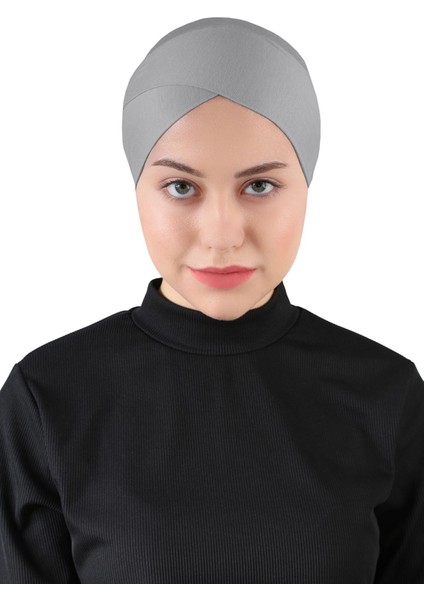 Çapraz Hijab - St 233 Koyu Gri