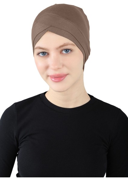 Çapraz Geçme Bone - St 060 Koyu Vizon