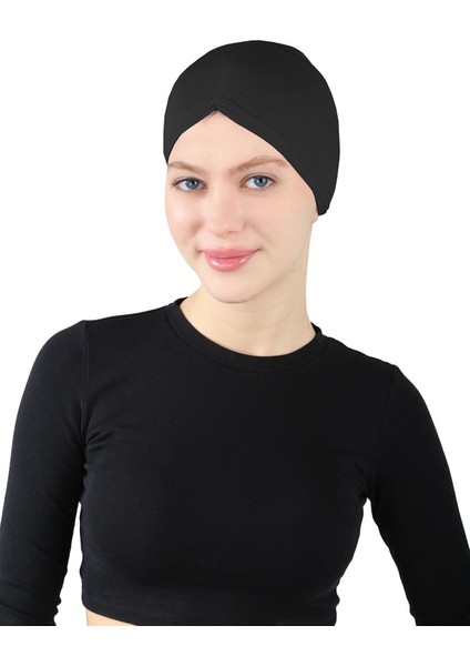 Pileli Geçme Bone - St 256 Siyah