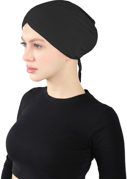 Pileli Geçme Bone - St 256 Siyah