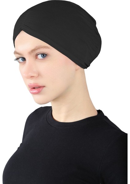 Pileli Geçme Bone - St 256 Siyah