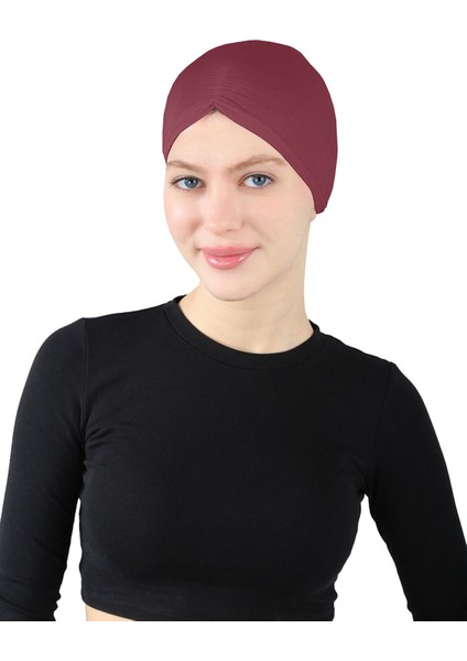 Pileli Geçme Bone - St 256 Bordo