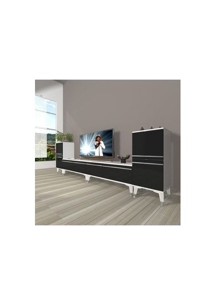 Eko 9220T Mdf Silver Tv Ünitesi Tv Sehpası - Beyaz - Siyah