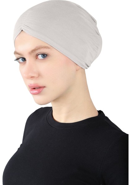 Pileli Geçme Bone - St 256 Açık Gri