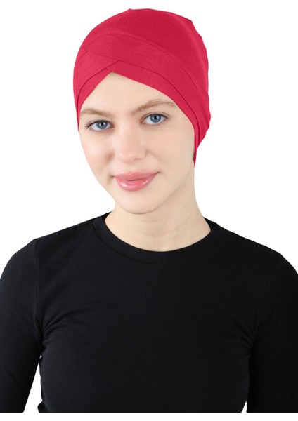 Çapraz Geçme Bone - St 060 Kırmızı