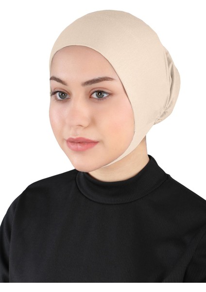 Çeneli Hijab Bone - St 110 Açık Bej