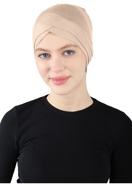 Çapraz Geçme Bone - St 060 Açık Vizon