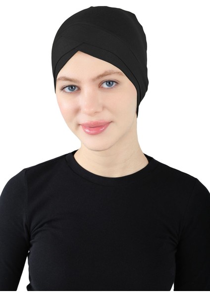 Çapraz Geçme Bone - St 060 Siyah