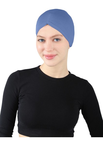Pileli Geçme Bone - St 256 Indigo Mavi