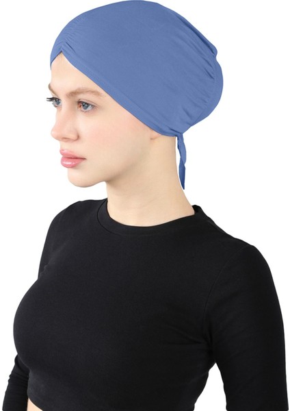 Pileli Geçme Bone - St 256 Indigo Mavi