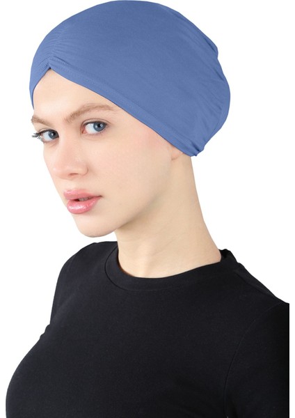 Pileli Geçme Bone - St 256 Indigo Mavi