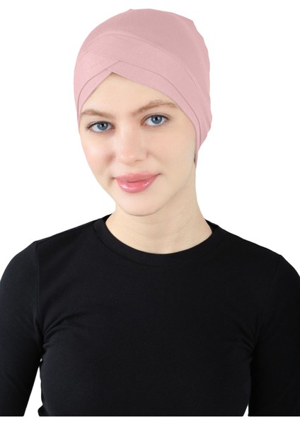 Çapraz Geçme Bone - St 060 Pudra