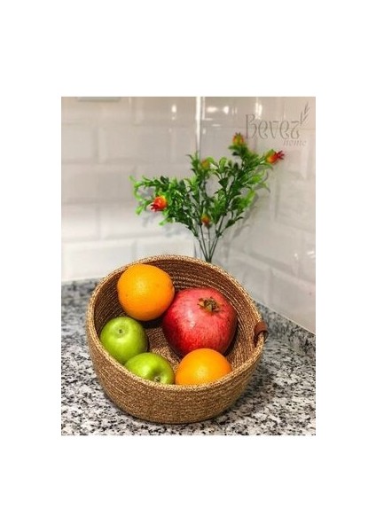 Çok Amaçlı Jüt Hasır Sepet %100 Pamuklu İp ile Şık Dekorasyon 20x10 cm fiyatları