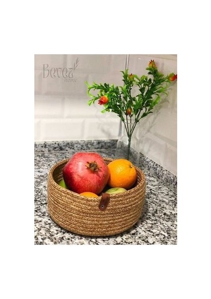 Çok Amaçlı Jüt Hasır Sepet %100 Pamuklu İp ile Şık Dekorasyon 20x10 cm modelleri
