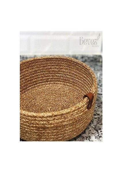 Çok Amaçlı Jüt Hasır Sepet %100 Pamuklu İp ile Şık Dekorasyon 20x10 cm fırsatları