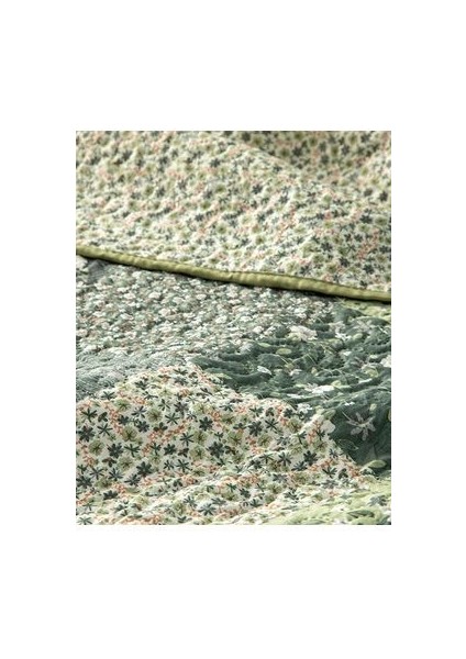 Flower Patch Çift Kişilik Çok Amaçlı Örtü 200 x 220 cm Yeşil fırsatları