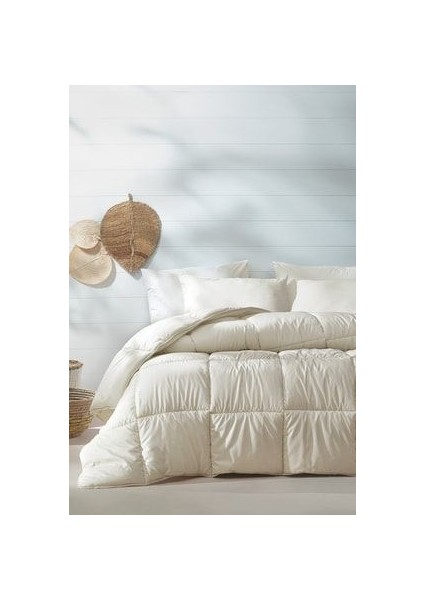 Bedding Macaron Tek Kişilik Yorgan - Yastık Set - Krem