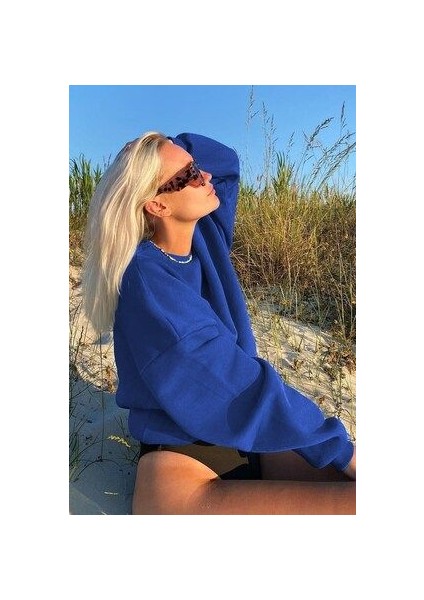 Saks Bisiklet Yaka Basic Sweatshirt MG1559
