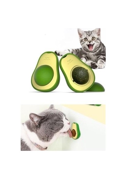 Kedi Yalama Topu Avokado 360 Derece Dönen Oyun