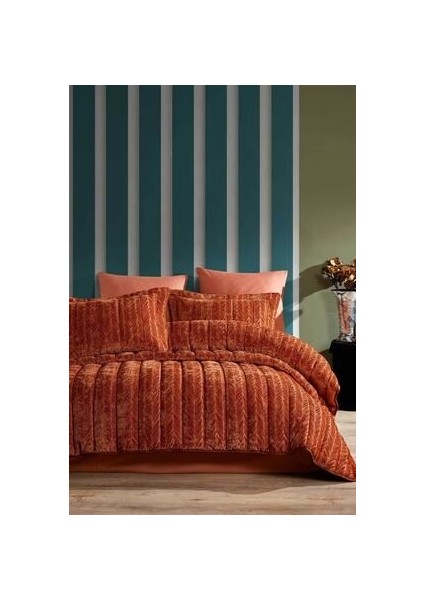 Elart comfort Yeni Nesil Uykuseti - 3 Parça Velvet Tarçın (230X220CM)