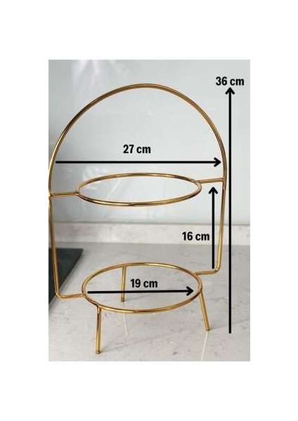 2 Katlı Metal Lüks Rios Gold Etajer Sunum ve Ikramlık Kek Pasta Standı Çeyizlik Tabaklar Temsilidir. modelleri