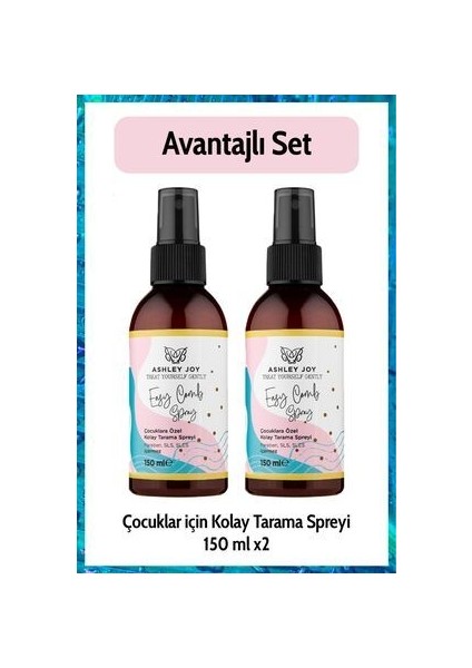 Çocuklara Özel Nemlendiren Ve Parlaklık Veren Sülfatsız Kolay Tarama Spreyi 2li Set