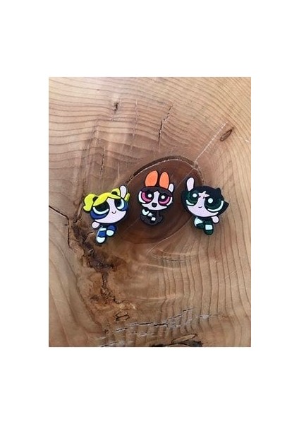 Jibbitz Pin Terlik Süsü Powerpuff Girls 3 Lü Set