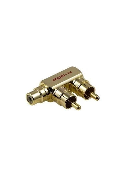 Çevirici Jack Birleştirici Rca 2 Erkek 1 Dişi Metal Gold For-X XY-54T