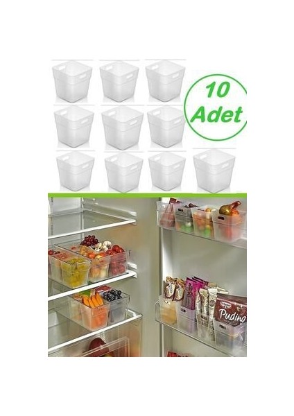 10 Adet Buzdolabı Kapak Içi Düzenleyici Organizer | Buzdolabı Içi Düzenleyici ve Banyo Organizeri