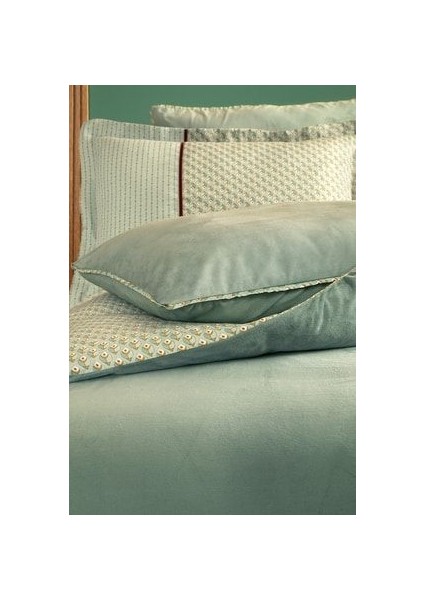 Bedding CharMe Rowena Çift Kişilik XL Kadife Saten Nevresim Takımı - Adaçayı fiyatları