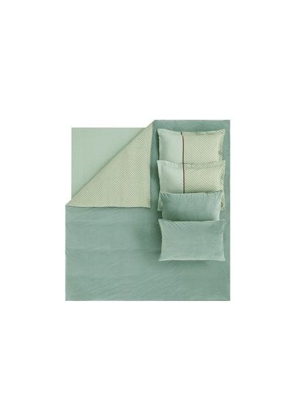 Bedding CharMe Rowena Çift Kişilik XL Kadife Saten Nevresim Takımı - Adaçayı fırsatları