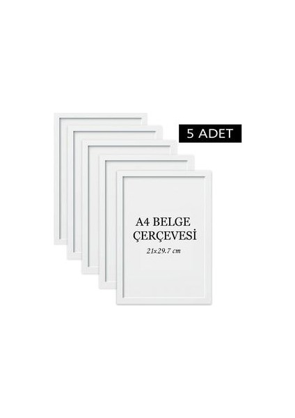 5 Li Set A4(21X29.7) Diploma Çerçevesi Belge Çerçeveleri Sertifika Çerçevesi