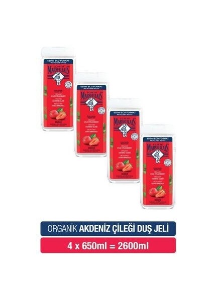 Akdeniz Çileği Banyo ve Duş Jeli 650 ml x 4