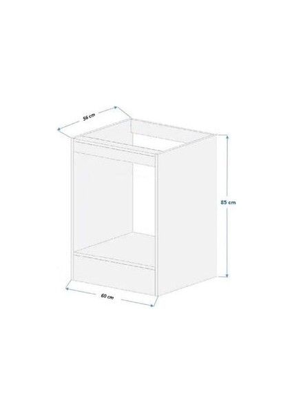 Ankastre Fırın Ocak Dolabı Modern Tasarım Suntalam Malzeme 85x60x56 cm Ölçüler modelleri