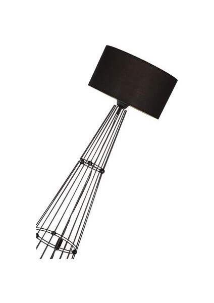 Metal Ayaklı Siyah Kumaş Başlıklı Yukarı Işık Yönlü Modern Tasarım Dekoratif Salon Lambader modelleri