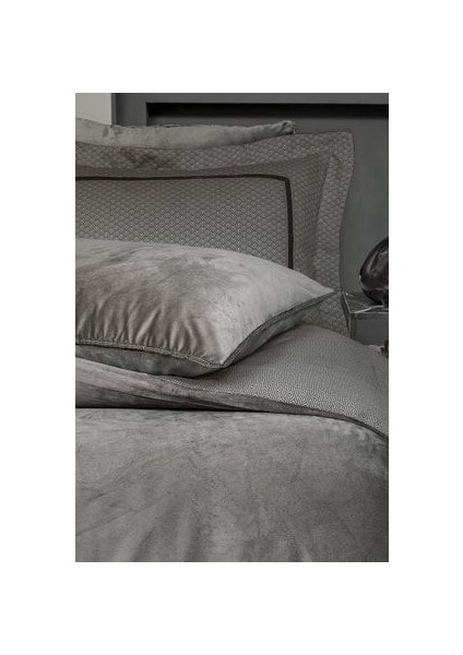 CharMe Pietro Çift Kişilik Kadife Saten Nevresim Takımı - Antrasit modelleri