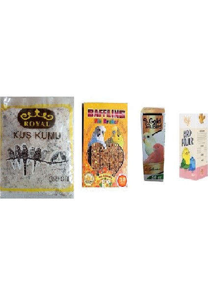 Muhabbet Kuşu ve Kanarya Kızıştırıcı Vitamin Set (Bird Power 50CC+GOLD Bird 50CC+BAFFLİNG Kraker )