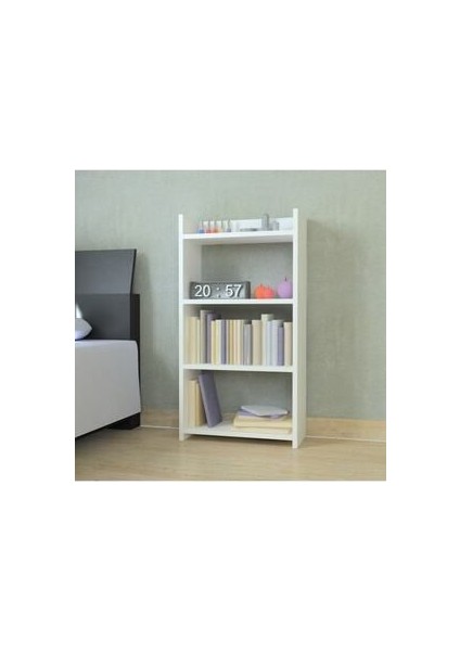 Yonca Tasarım 4 Raflı Beyaz Kitaplık 1. Sınıf Suntalam 91x48x22 cm Ev ve Ofis Kullanımı
